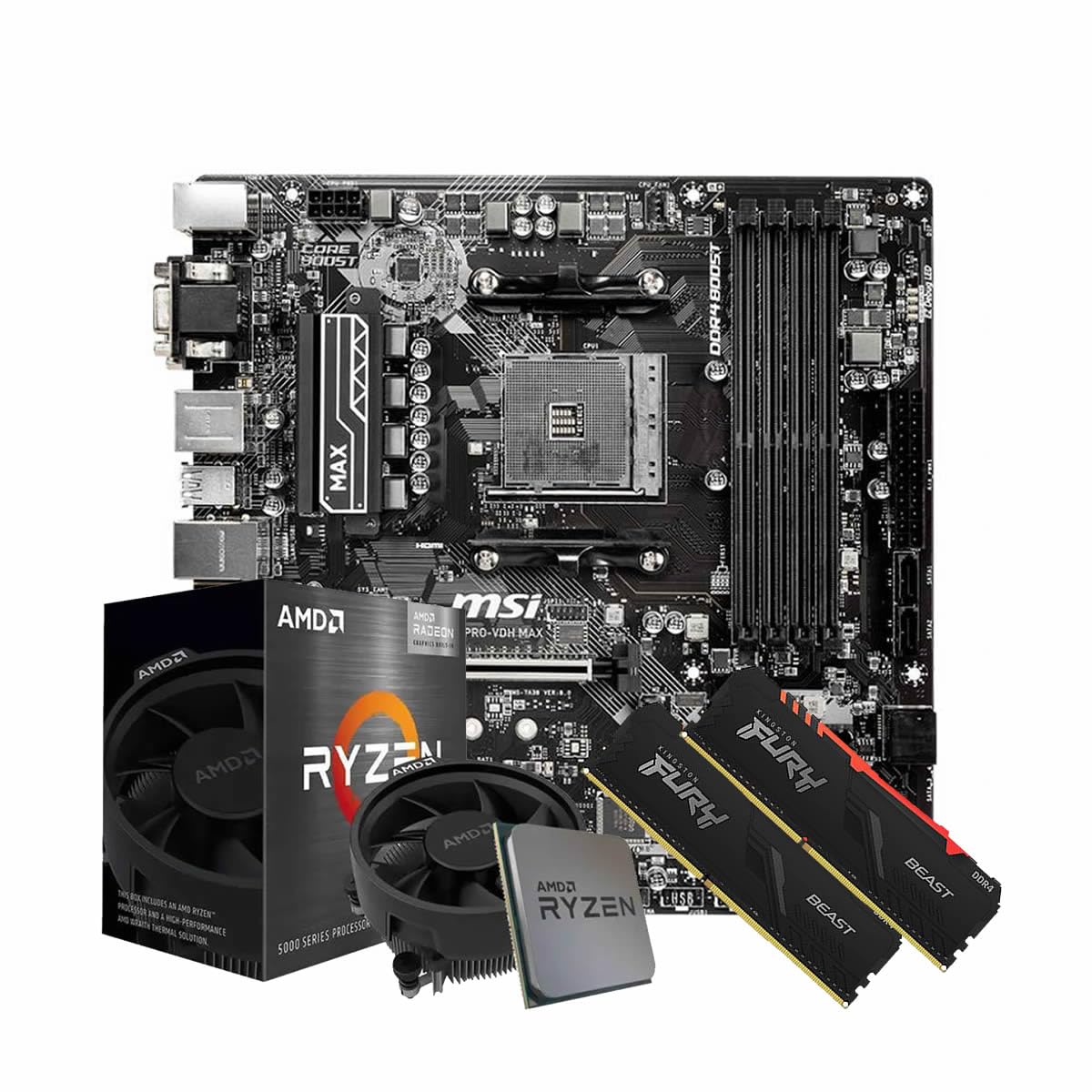 Kit Upgrade AMD Ryzen 5 4600G 2x 8GB DDR4 3200 RGB Placa Mãe B450M